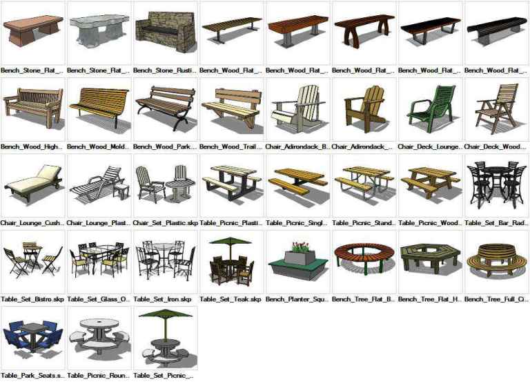 Sketchup Furniture Exterior 3D models download – 【Autocad Design PRO