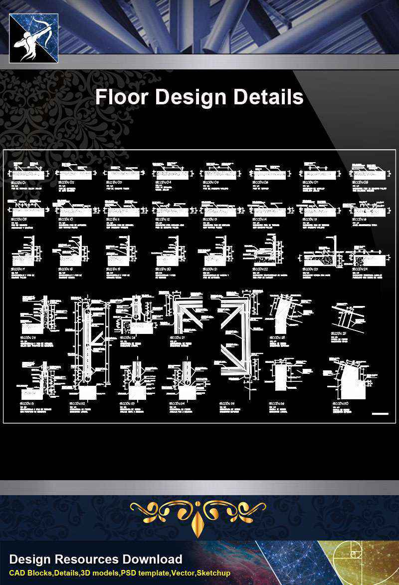 【Architecture CAD Details Collections】Flooring design detail cad files
