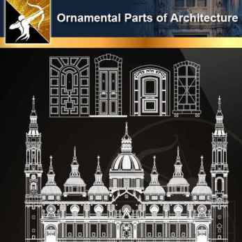 ★【Ornamental Parts of Architecture -Decoration Element CAD Blocks V.3】@Autocad Decoration Blocks,Drawings,CAD Details,Elevation