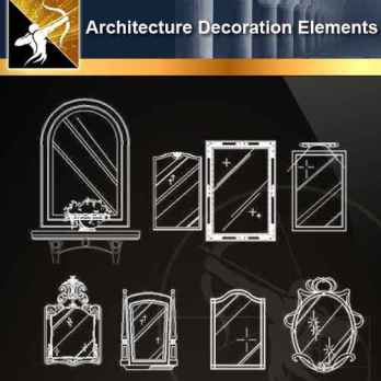 ★【 Free Architecture Decoration Elements V.5】@Autocad Decoration Blocks,Drawings,CAD Details,Elevation