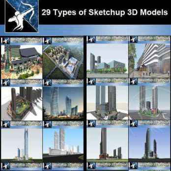Best 29 Types of Large Scale Commercial Building Sketchup 3D Models Collection
