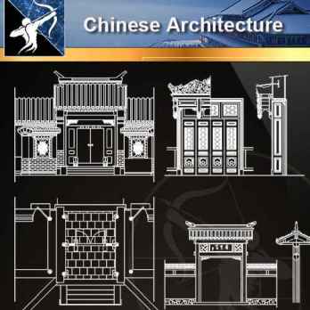 ★【Chinese Architecture CAD Drawings】@Autocad Blocks,Drawings,CAD Details,Elevation