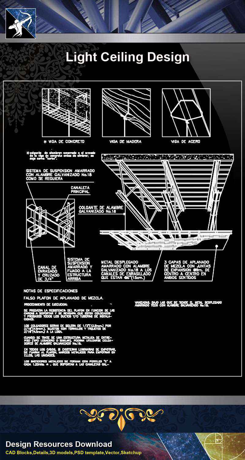 【Architecture CAD Details Collections】Light Design,Ceiling Design CAD Detail