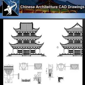 ★【Chinese Architecture CAD Drawings】@Chinese Temple Drawings,CAD Details,Elevation V.2
