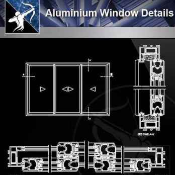 【Architecture CAD Details Collections】Aluminium Window CAD Detail