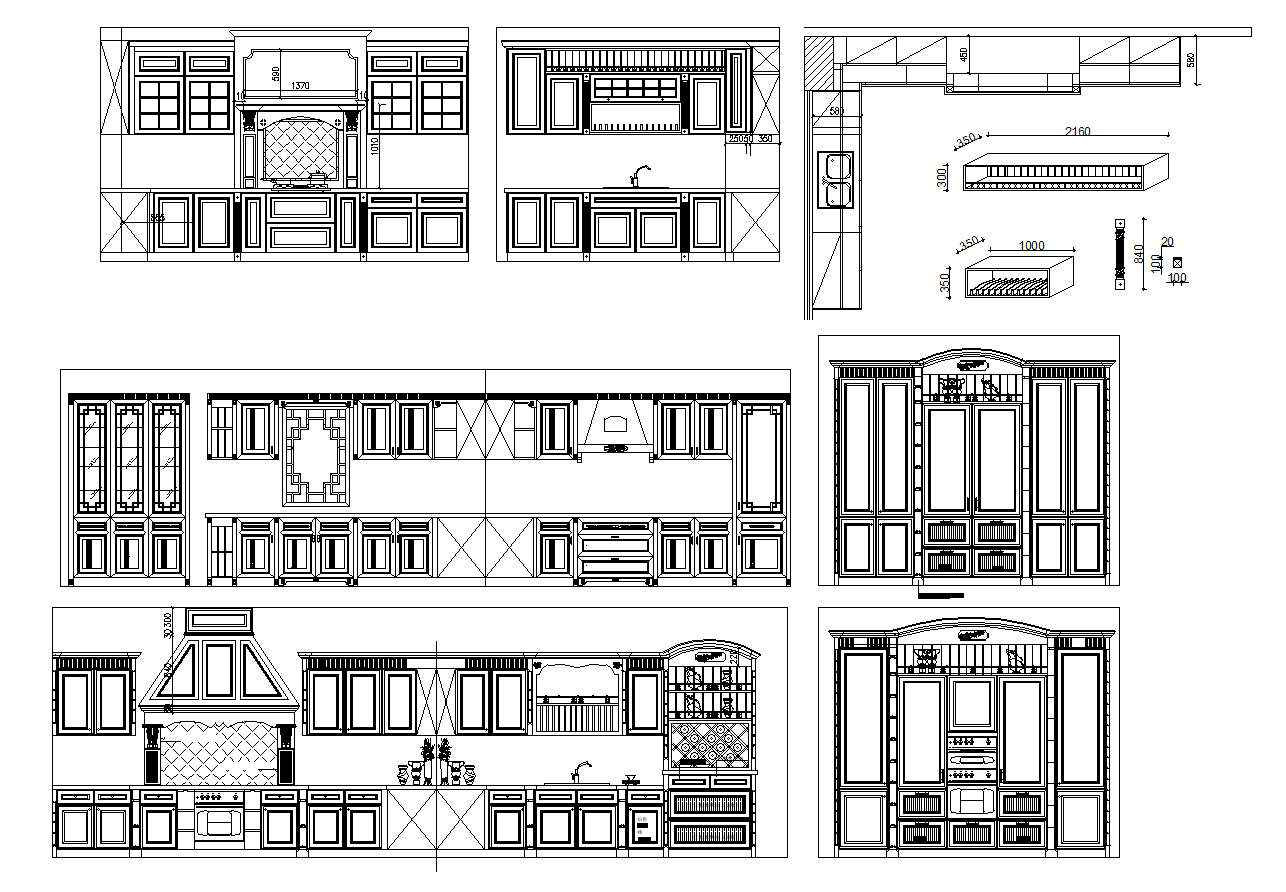 Various Kitchen  Cabinet  Autocad Blocks elevation V 2 All 