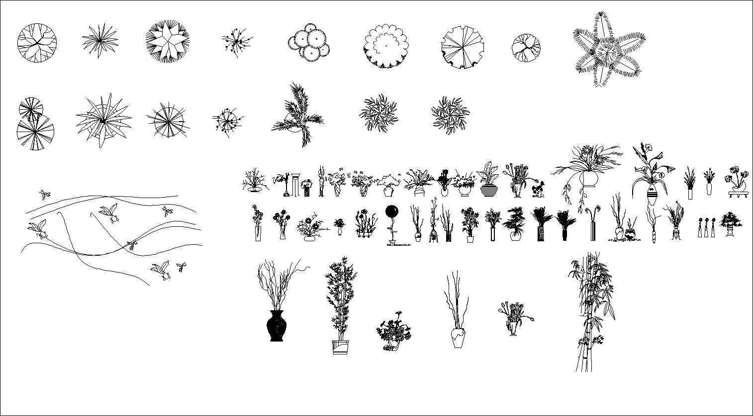 Plants,flowers,tree Autocad Blocks Collections】All kinds of Plants CAD
